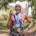 Stephen Kamande “Wagithomo” competing in masters athletics