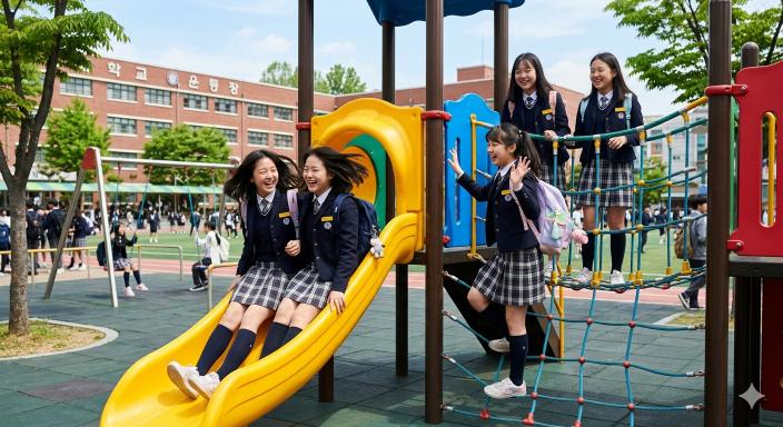 Police tape at a Daegu playground as investigators probe a suspected stray bullet incident