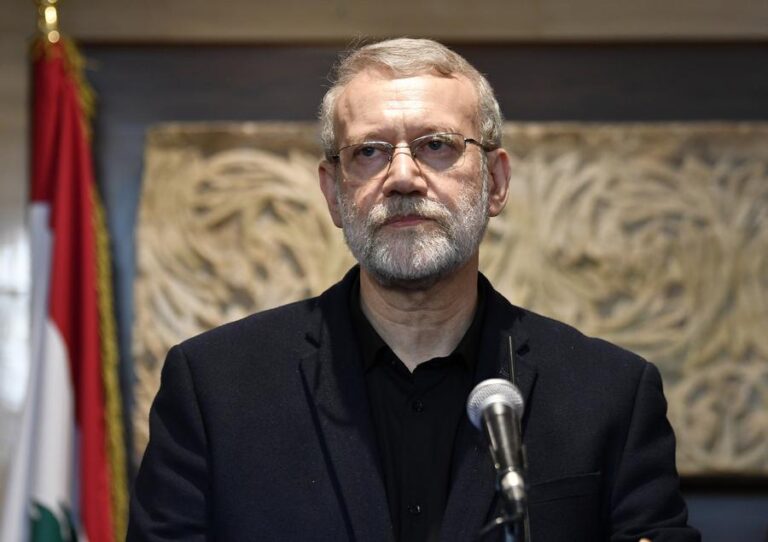 Ali Larijani pictured at a public event in Tehran before Israel’s claim of his death