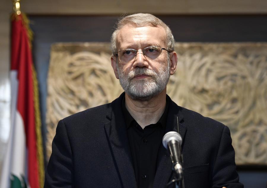 Ali Larijani pictured at a public event in Tehran before Israel’s claim of his death
