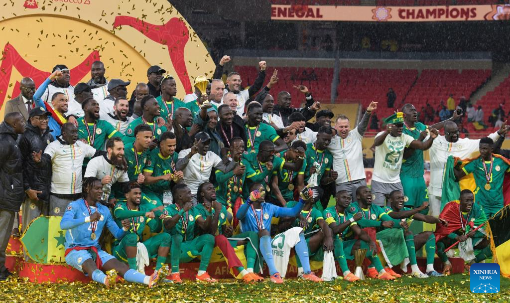 Morocco players celebrate after CAF appeal ruling awards AFCON title