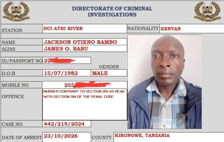He Killed His Wife, Fled to Tanzania, and Ran a Club for Two Years. Kenya's DCI Just Caught Up With Him.