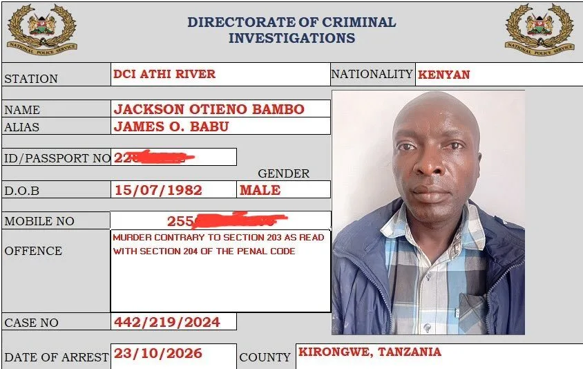 He Killed His Wife, Fled to Tanzania, and Ran a Club for Two Years. Kenya's DCI Just Caught Up With Him.